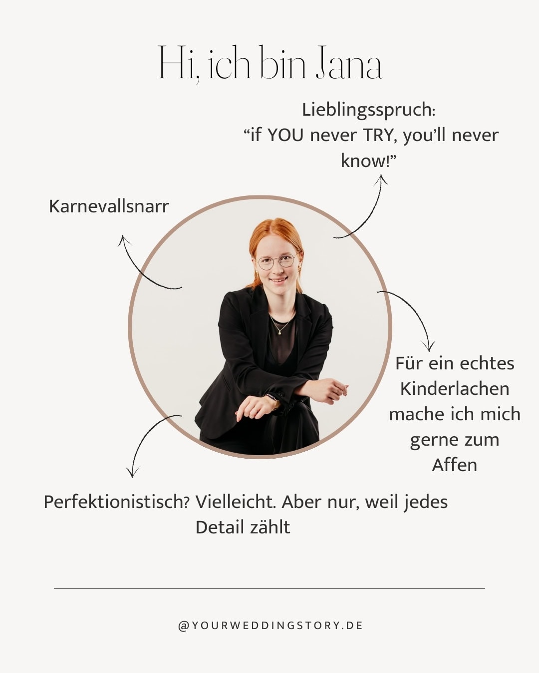 Porträt von Jana, die für authentische, emotionale Hochzeitsfotos steht.