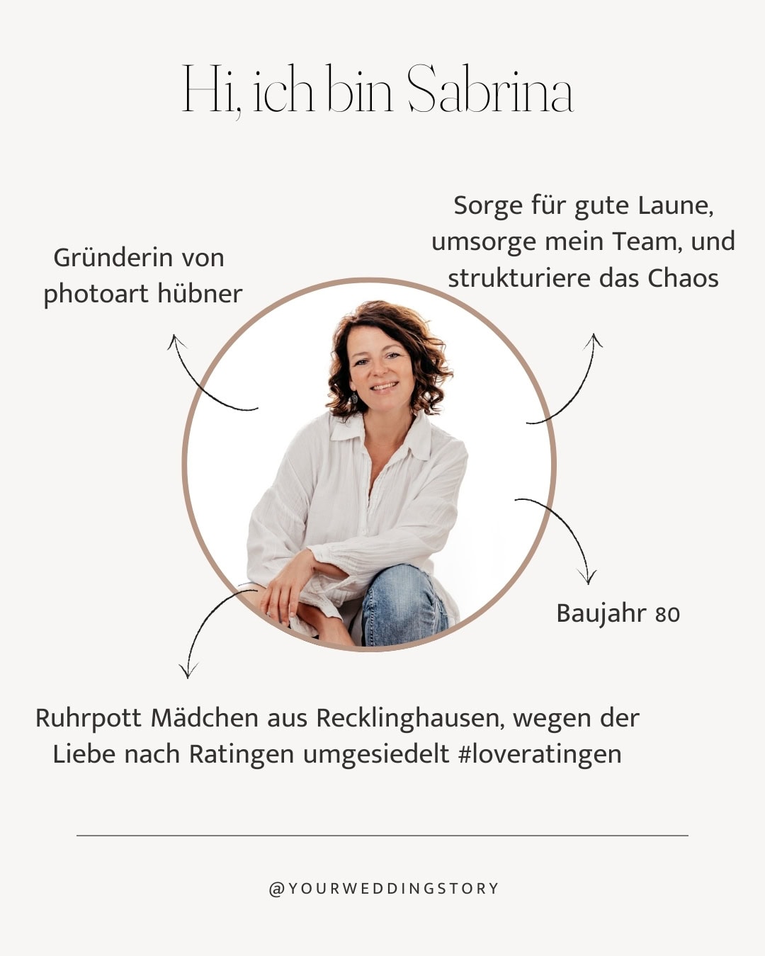 Hochzeitsfotograf Sabrina mit herzlichem Lächeln, kreativen Fotos, modernes Equipment in Deutschland.